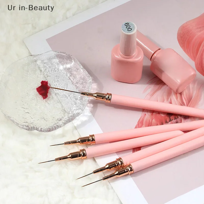 5pcs Nail Art Liner Brush Set UV Gel Nail Brushes Kits French Stripe Line Painting Drawing Flower Pen Professional Manicure Tool