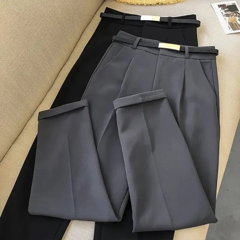 

Women Pants Casual Pants For Women 2021 Spring And Summer Loose Black Radish Ankle-Length Suit Pants Pantalones De Mujer