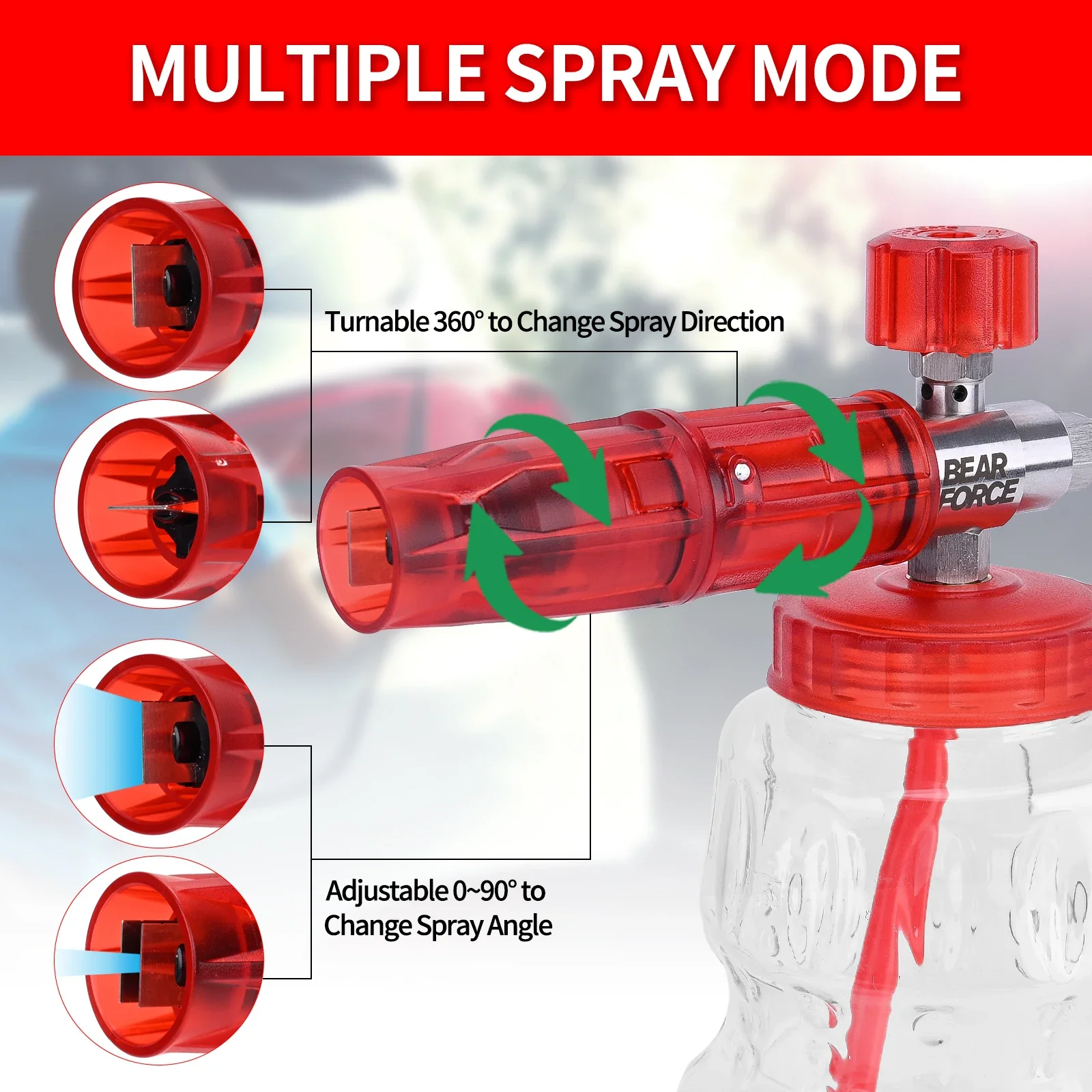 Pressure Washer Stainless Steel Snow Foam Lance Foam Cannon Foam Nozzle for Karcher Bosche Bort Huter Nilfisk Stihl Lavor 5