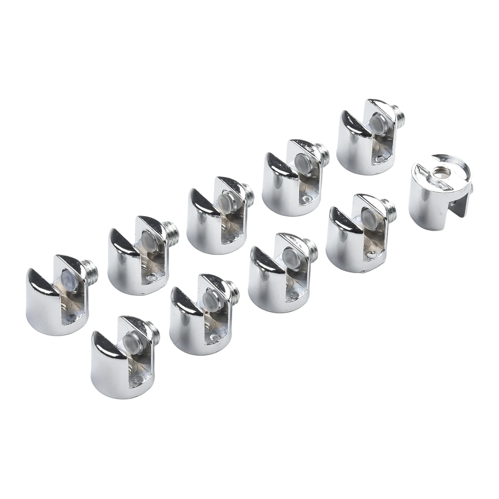 10pcs Glass Shelf Support Clamp Brackets Clip Zinc Alloy Fixed Glass 6-8mm Bathroom Mirror Tight Clips Holder Hardware Bracket Glass Shelf Clamp Holder Glass Fasteners