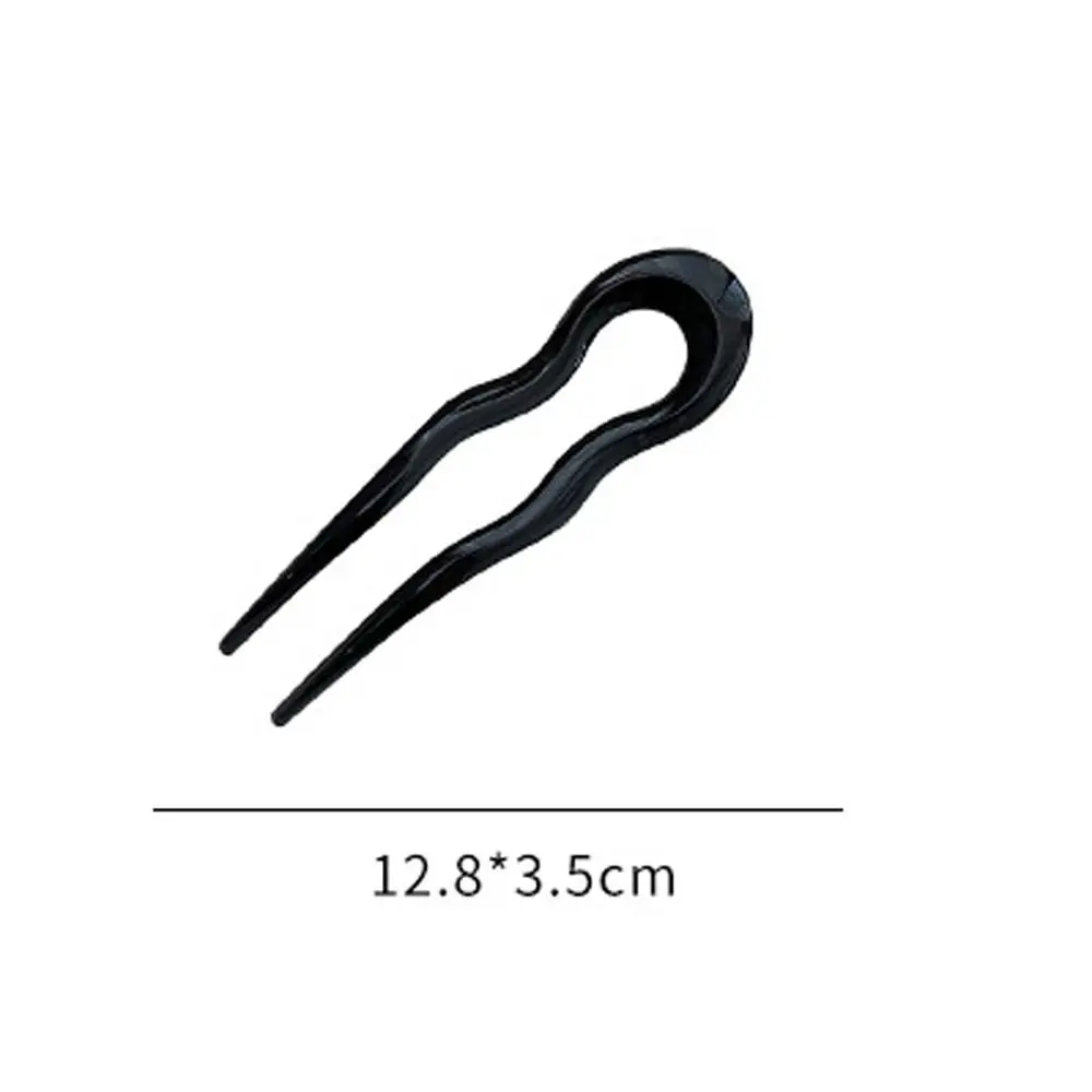 Fashion U-Shaped Hair Fork Geometric Design Acetate Hair Sticks Tortoiseshell Headwear Hairpin Women Girls
