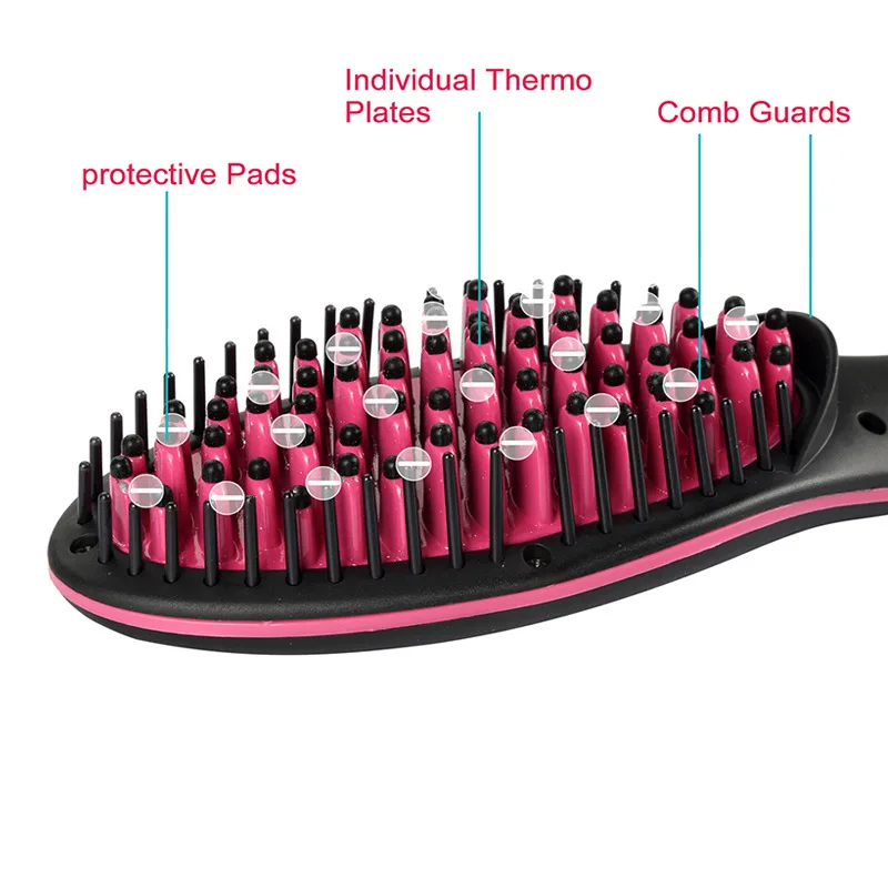 Electric Heating Comb Professional Hair Straightening Brush Adjustable Temperature Hair Straightener Women's Hot Comb