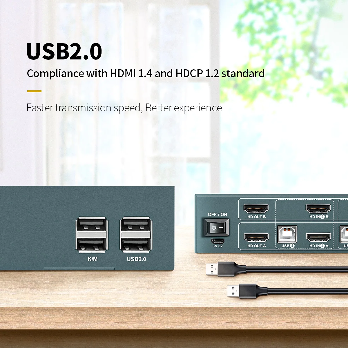 Quatro Usb2.0 Teclado e Interruptor da Impressora do Rato para o Computador Portátil Pway Kvm Switch Hdmi em para Fora 4k @ 30hz - Imagem 5
