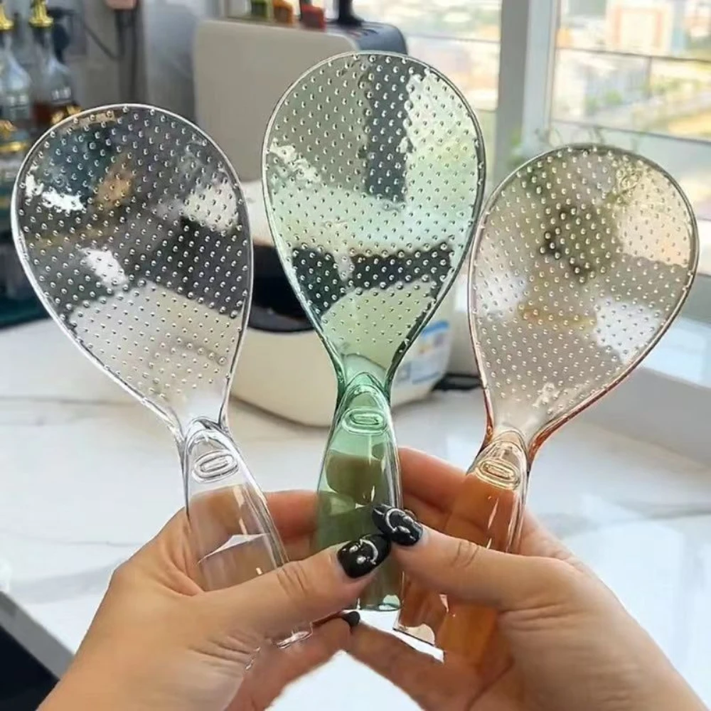 Cute Rice Spoon Standing Plastic Rice Cooking Scoop Non-stick Spoon Transparent Cooking Tools for Kitchen