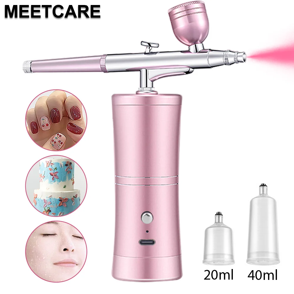 Airbrush Nails Art Painting Compressor Makeup Kit Air Brush Cake Paint Spray Gun Mini Cordless Nail Decoration Face Moisturizing