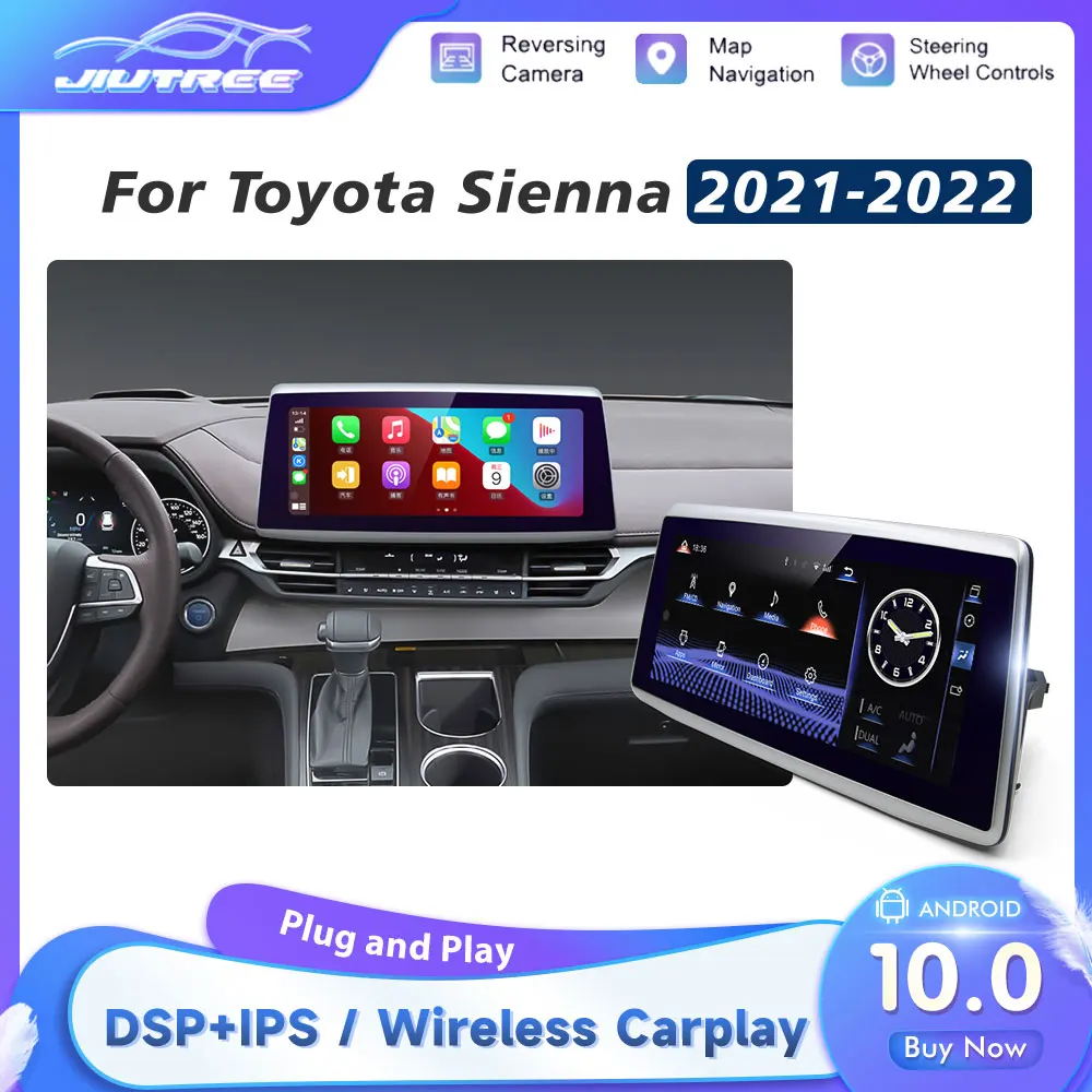 

Android For Toyota Sienna 2021 2022 Radio Multimedia Car DVD GPS Navigation Stereo Tape Recorder Headunit Carplay Audio Touch BT