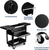 Tool Cart, 4-Tier Rolling Tool Box Cabinet on Wheels with Lockable Drawers & Sliding Top, Heavy Duty Steel Tool Storage O 2