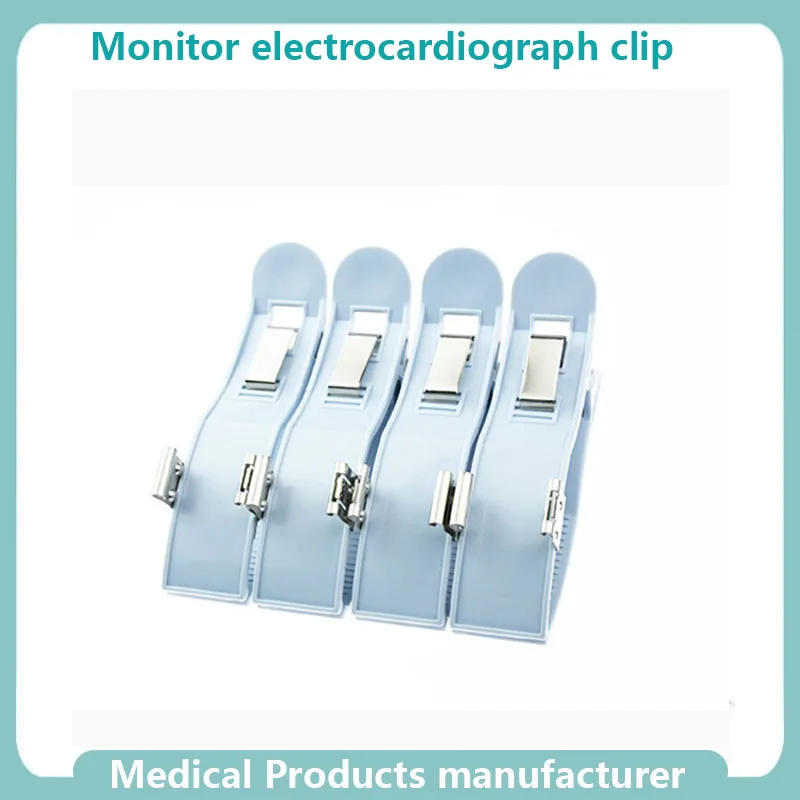 12-pcs-box-compatible-mindray-edan-monitor-electrocardiograph-clip-use-4-large-blue-dual-purpose-limb-clamps-with-lead-wires