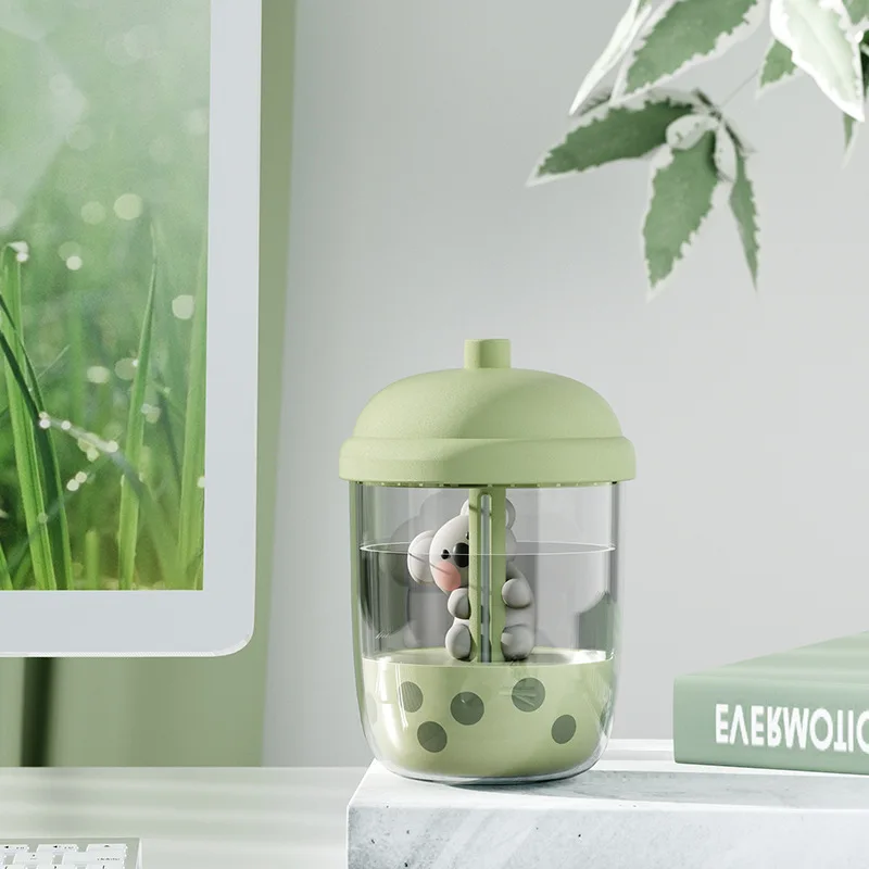 

Cute Newest 450Ml Usb Mini Bubble Tea Cup Air Humidifier Aroma Essential Oil Diffuser for Home, Bedroom