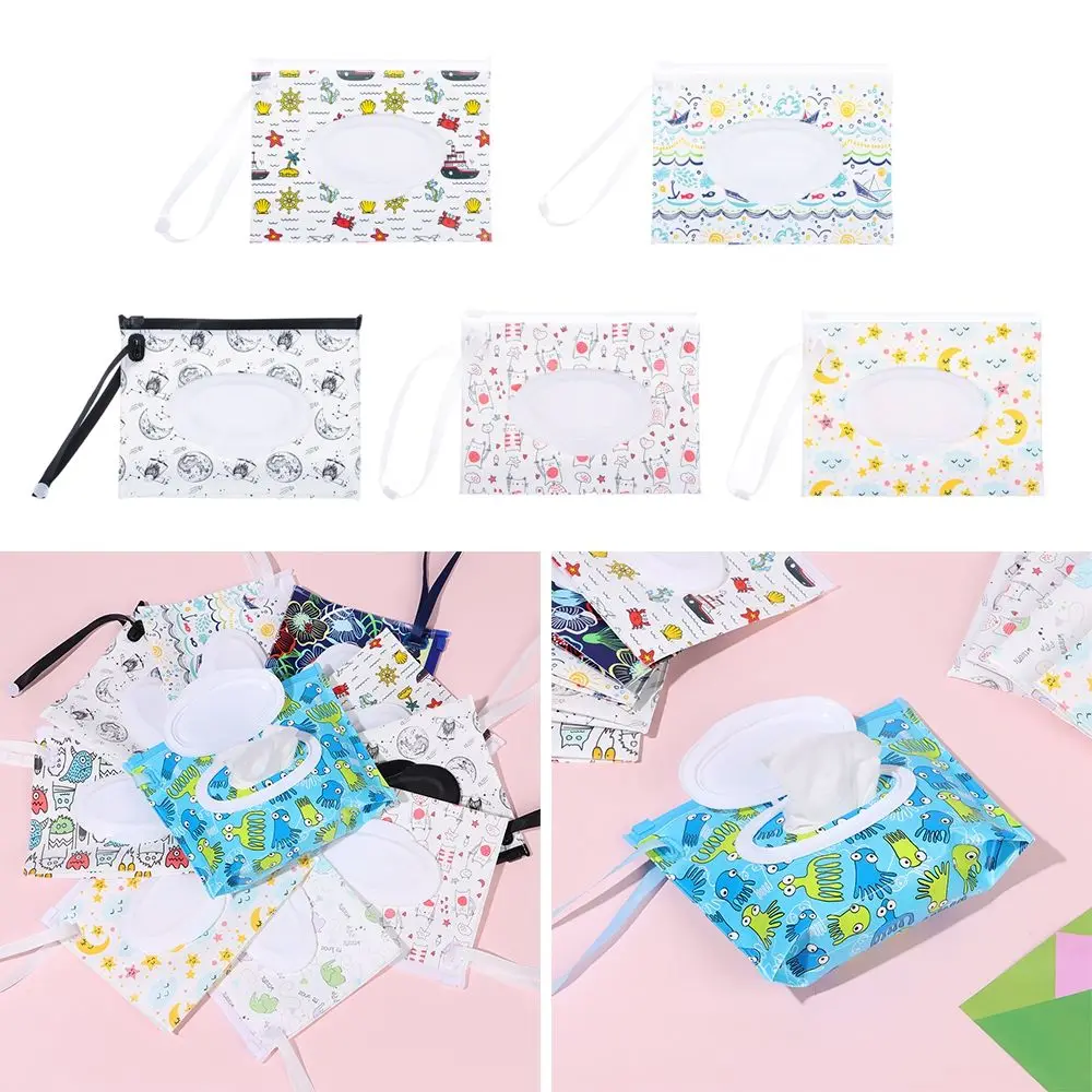 Wet wipe case Wet wipes case Wet wipes box Cute lightweight portable eco-friendly reusable travel wet wipes box Wipes case container Wet bag
