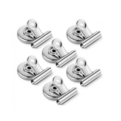 Set of 6 Heavy - Duty Magnetic Bulldog Clips for Whiteboard and Photo Display (31mm - 6Pcs - S)