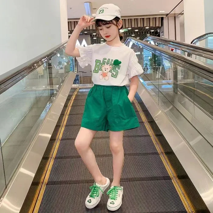 2025年夏 子供服 女の子 スポーツウェア セットアップ ティーン
