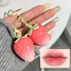1pc Strawberry Keychain Warming Lip Balm Long Lasting Natural Pink Lipstick Tint Color Changing Lipstick Fruity Lips Care Makeup 1