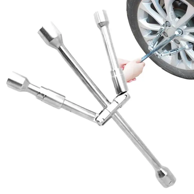 

4 Way Cross Lug Nut Wrench Tools car disassembly tools auto Lug Wrench Folding Wrench collapsible Cross Tire Sliding Wheel tools