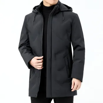 Men\'s Winter Windproof Warm Jackets Thick Warm Hooded Parkas Long Coat Men Clothing Casual Big Pocket Windproof Overcoats 1