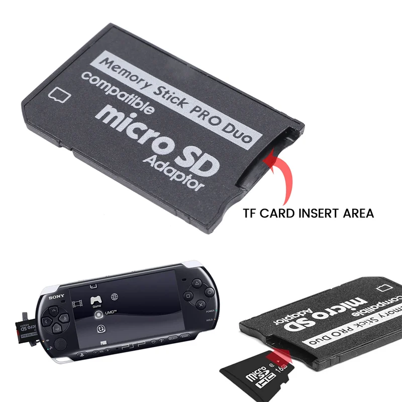 

Memory Stick Pro Duo Mini MicroSD TF to MS Adapter SD SDHC Card Reader for Sony & PSP Series