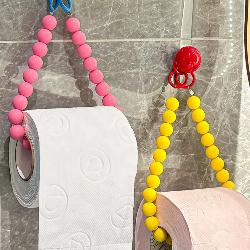 Pearl Hanging Beaded Tissue Holder Phone Chain Home Storage Organizer Bathroom Decoration Accessories 1pcs tissue holder