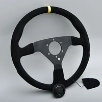 14-inch JDM Suede Leather Tuning Steering Wheel - 350mm for VW & Toyota - Image 4