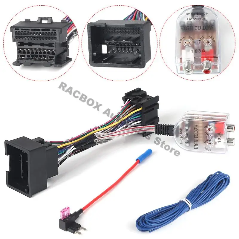 Add A Subwoofer Amplifier Adapter to Factory Radio w/Amp Turn on Wire for Chevy for GMC Buick Replace Plug & Play Harness