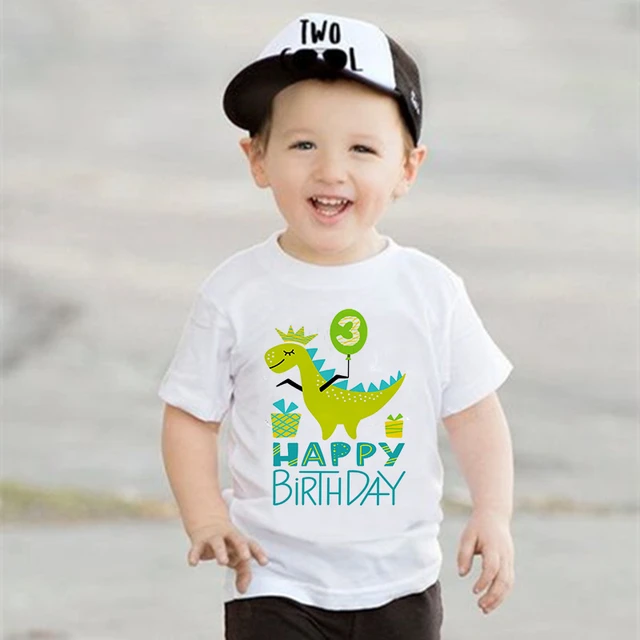 T-shirt D'anniversaire Dinosaure Mignon, Pour Enfants De 1 À 9 Ans,  Tee-shirt Sauvage Pour Garçons, Tenue À Thème Dino, Vêtements Cadeaux,  Hauts À La Mode - T-shirts - AliExpress