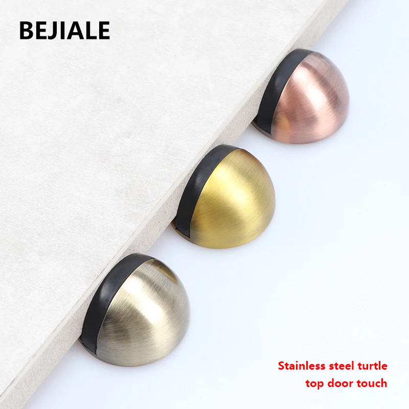 Stainless Steel Door Bump Free Punching Door Magnetic Suction Rubber Semicircle Anti-collision Suction Hardware Accessories
