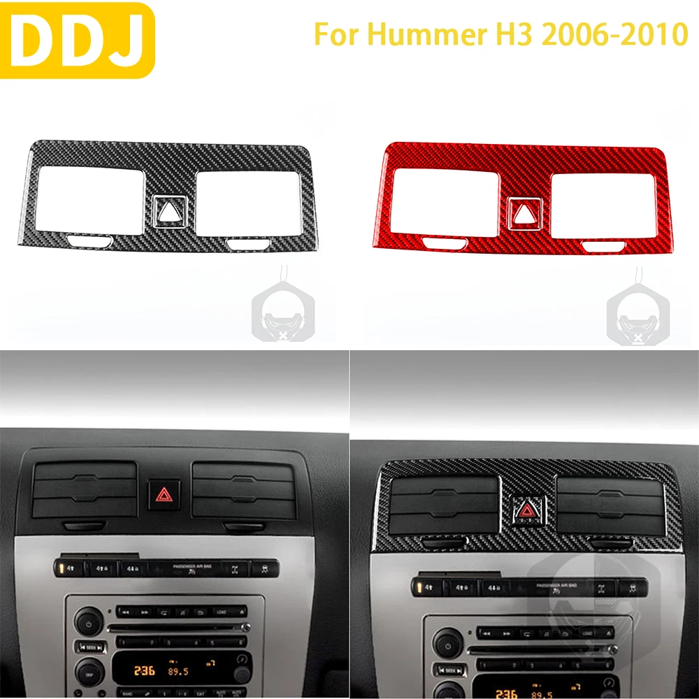 

For Hummer H3 2006 2007 2008 2009 2010 Accessories Carbon Fiber Car Interior Central Vent Set Panel Sticker