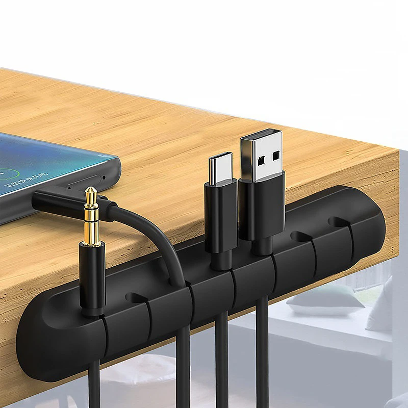 Silicone Cable Organizer Desktop Wire Management  Adhesive USB Data Cable Holder Clips Mouse Keyboard Headphone Wire Organizer