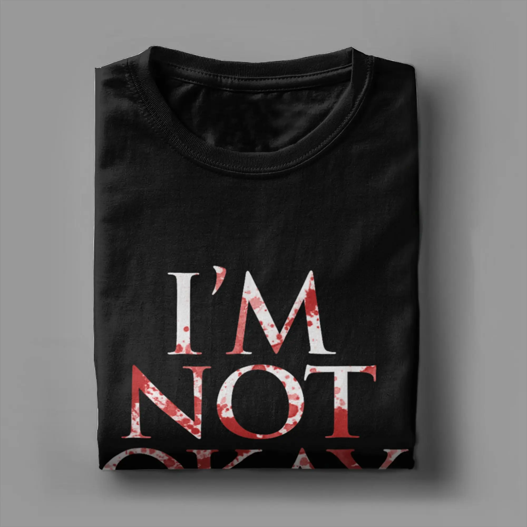 I'm Not Okay Graphic Vintage Men's T-Shirt - Short Sleeve Round Neck 100% Cotton Summer Tee
