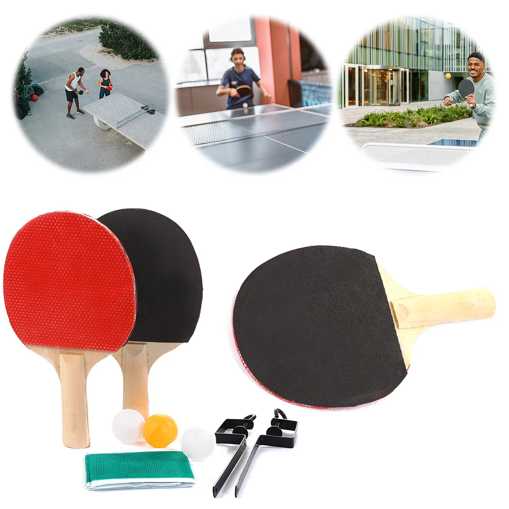 Table Tennis Set with Table Tennis Net and Post Set Ping Pong Racket Set for Indoor/Outdoor Games