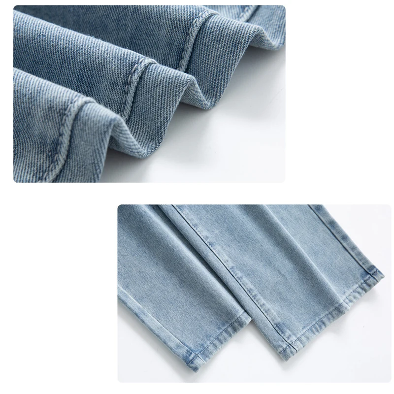 Men's Jeans Wide Leg Denim Loose Waist Trousers Straight Baggy Hip Hop Fake Zippers Men's pants Trousers for men Clothes men