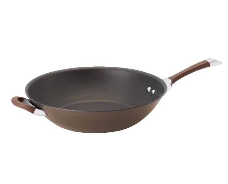 

Циркулон симметричная жестко анодированная антипригарная Индукционная сковорода для жарки с ручкой-помощником 14-дюймовый шоколад