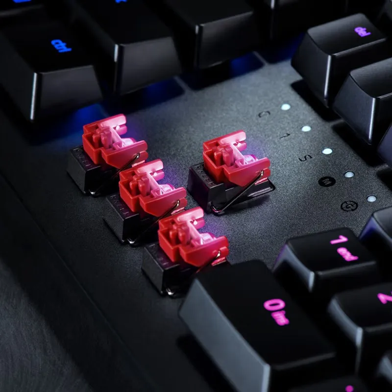 Фото Механическая игровая клавиатура Razer HUNTSMAN ELITE с зелеными переключателями, тактильная яркая зеленая фотоподсветка для ПК и ноутбука №5