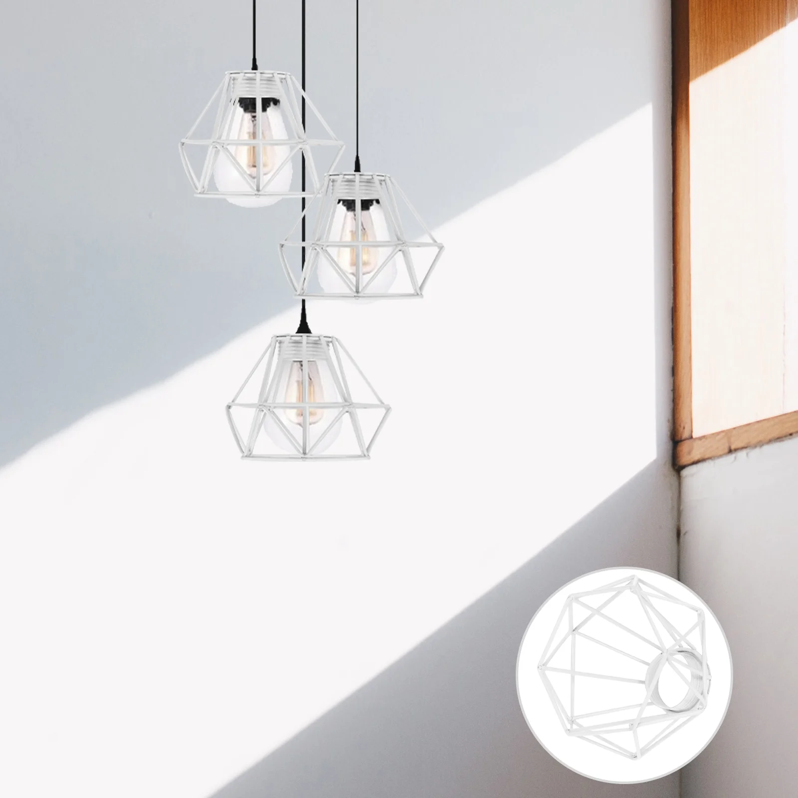

Retro Light Shade Chandelier Cover Hollow-Out Iron Diamond Shape Lamp Shade Lamp Shade Metal Retro Chandelier Accessories