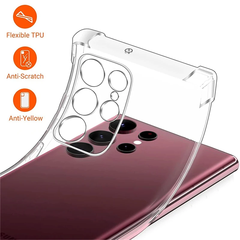 Shockproof Clear Silicone Soft Back Case