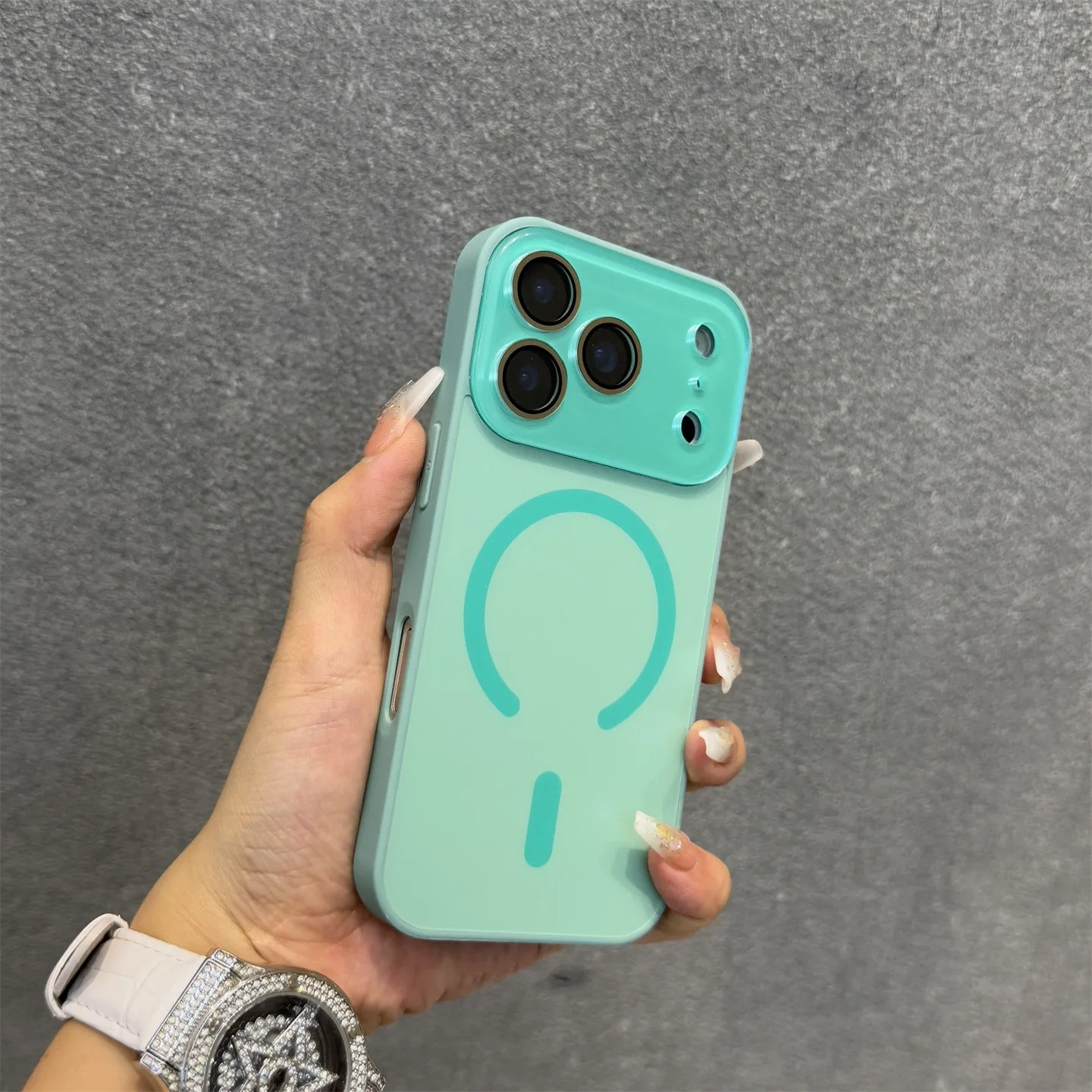 Matte Electroplating Magsafe Magnetic Case with All-Inclusive Lens Film Cover