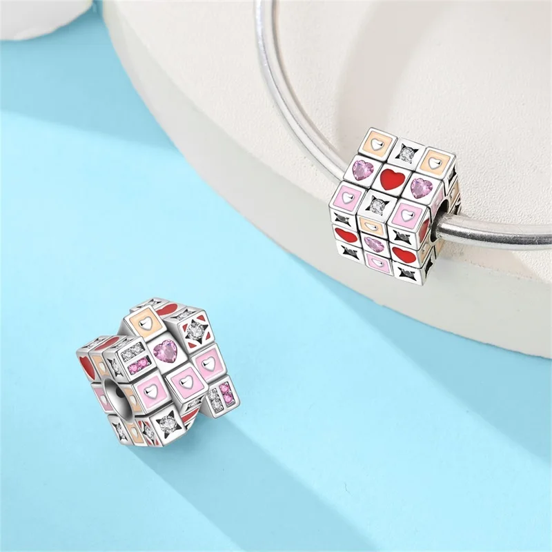 Heißer Verkauf 925 Sterling Silber Charms Perlen Für Immer Liebe Herzförmige Schleife Familie Charms Baumeln Für Armband Frau DIY Schmuck Geschenk – Detail 3