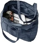 Bagelite Extra Large Canvas Tote Bag for Women Men, Utility Work Tote with Zipper, Laptop Tote, T...