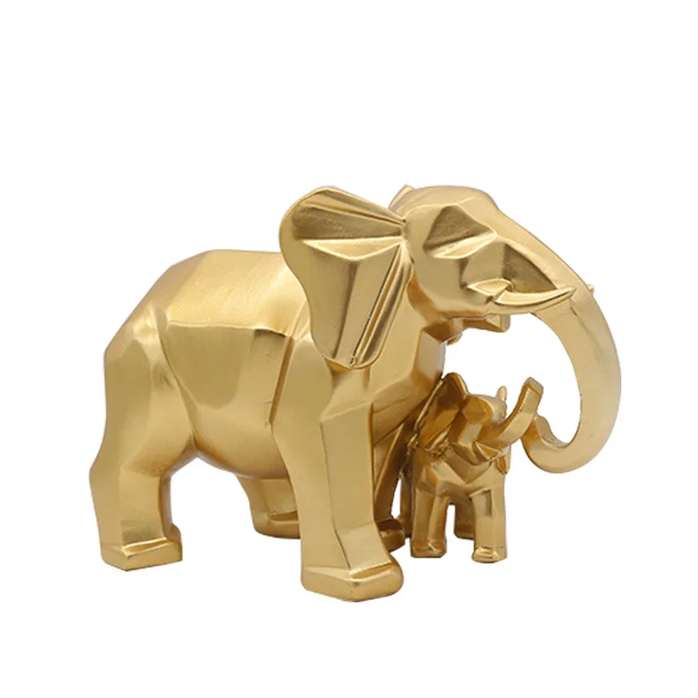 

Indian Elephant Ornament Luxury Golden Sculpture Home Decor Accessories Living Room Bedroom Office Desktop easter Decoration