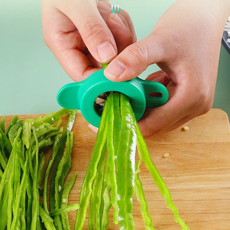 PWireless Scallion Slicer ABS+ Stainless Steel Green Onion Cutter Compact  Kitchen Tool and Gadget Green and Delicate Shallot Shredder