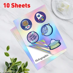 A4 Self-Adhesive Vinyl Sticker Paper - 50 Sheets for DIY Projects and Crafts (Holographic 10S)
