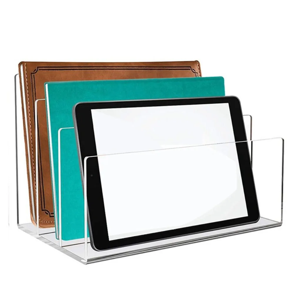 Organizador de sobres de escritorio de 215x138mm, organizador de archivos acrílico transparente, estante de almacenamiento, soporte de carpeta de archivos de escritorio