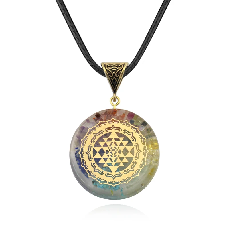 7チャクラの形をしたペンダント付きネックレス,レイキの瞑想用の