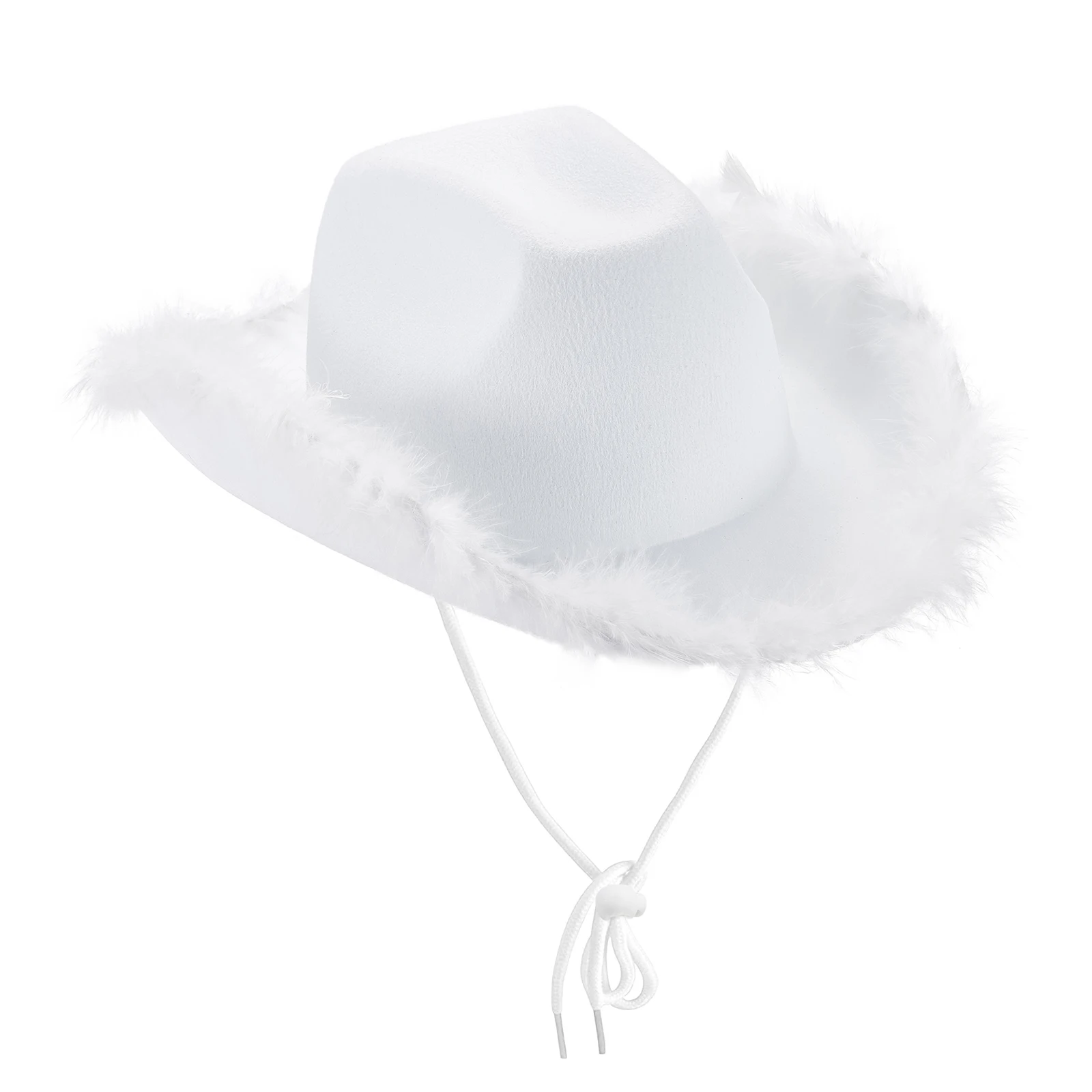 Fashion Women Girls Adjustable Chin Strap Cowboy Hats Cowgirl Hat Scarf Cowboy Costume Theme Party Accessories