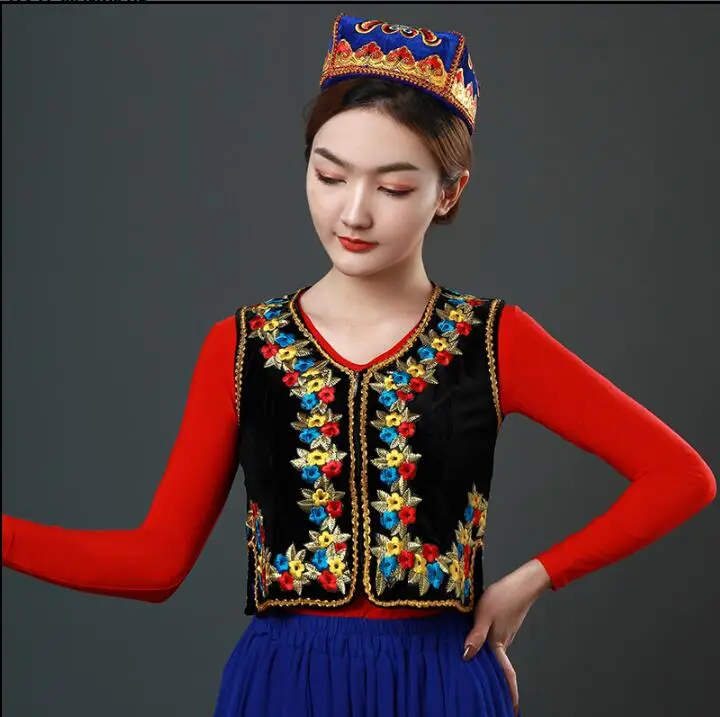 

2022 New Chinese Uyghur Vest Women's Tops Sleeveless Parker Folk