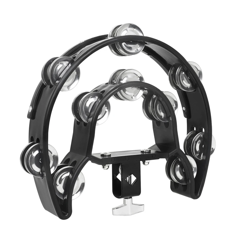 Hand Held Tambourine Metal Jingles Percussion Instrument Hand Tambourines With Mounted Stand For Church Party Kids