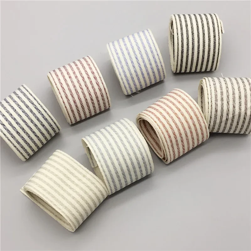 40mm 10mm Double Colors Stripe Satin Ribbons 6 Yard Kewgarden DIY Bowknot Cotton Ribbon Handmade Tape Garment Accessories Riband satin ribbons satin ribbon sewing ribbon cotton ribbon