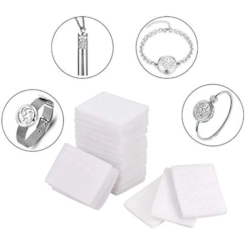Aroma Oil Refill Pads Unscented Aroma Pads 50 Pack 1.1x0.8 Aroma Oil Refill Pads Microfibre Perfume Diffuser Pad for Home Electronic Equipment Locket