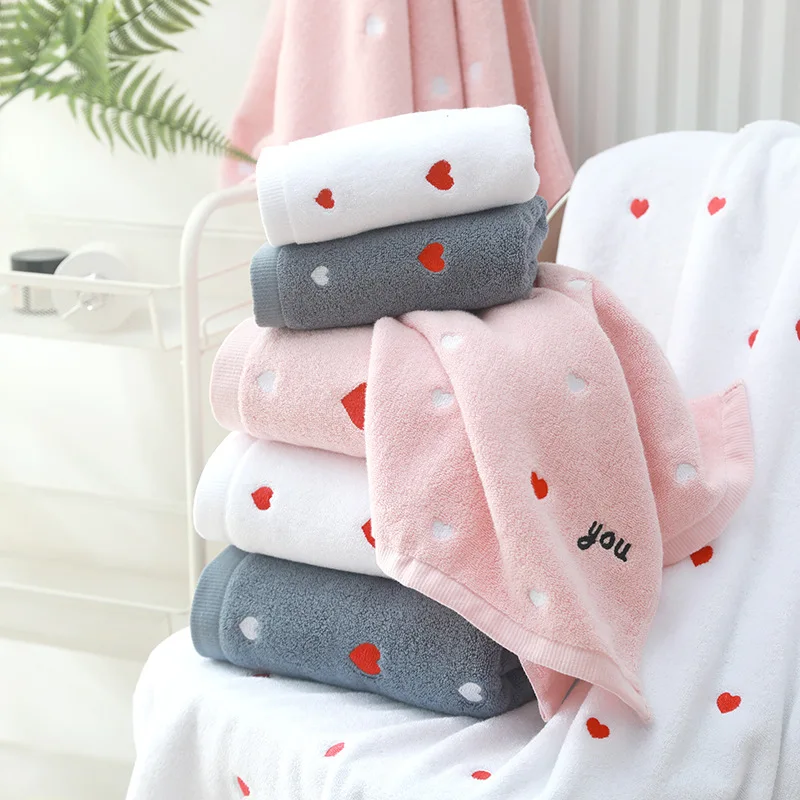 Love Embroidery Bathrooms Accessories For Home Garden Large Shower Bath Towels Beach Large and Thick Bath Towel Gym Spa Hotel 5