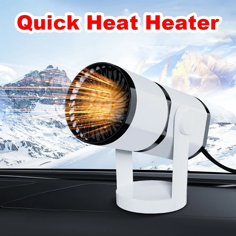 

Car Heater 12V 150W Auto Portable Heating Fan With Swing-Out Handle Windscreen Defroster Dashboard Driving Demister