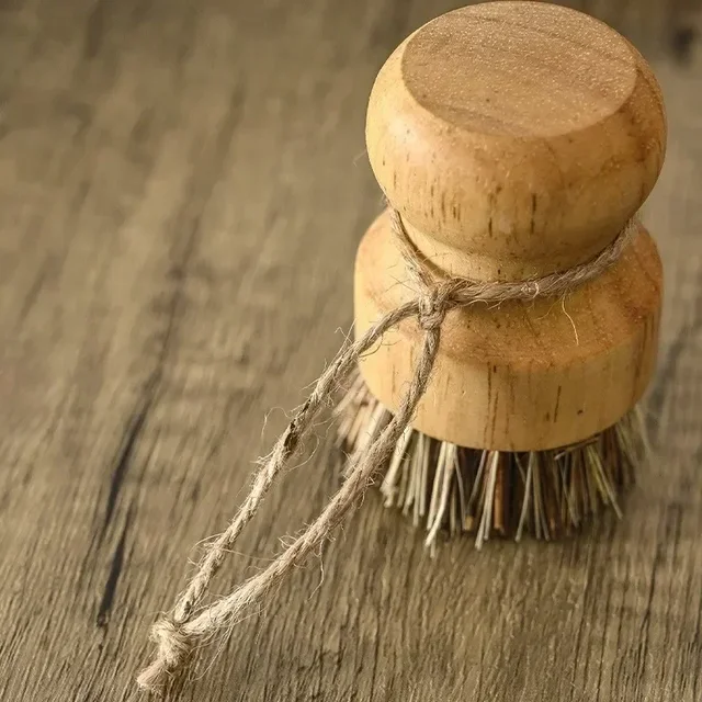 Brosse à vaisselle de cuisine avec manche en bois et noix de coco en sisal, outils de nettoyage multifonctions, brosse à récurer 6